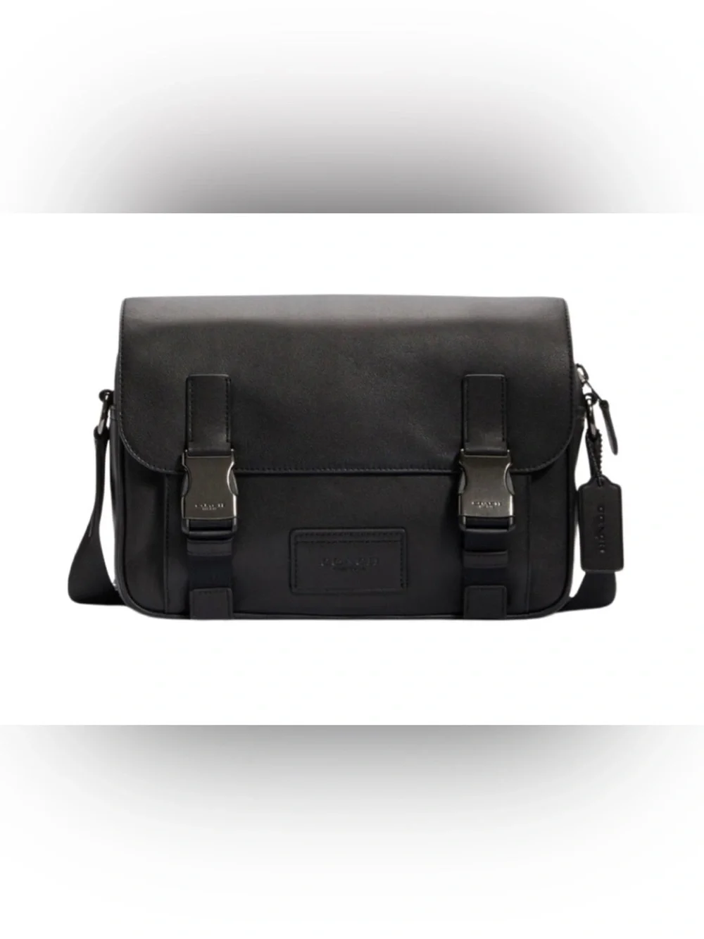 Coach Black Leather Men’s Track Small Messenger Bag - F3380-C2715